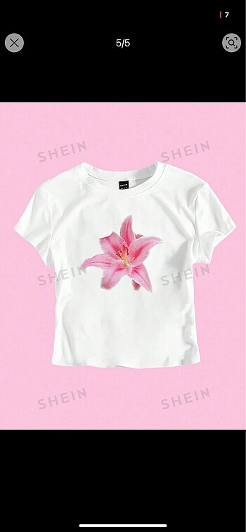 Shein Çiçek baskılı tshirt
