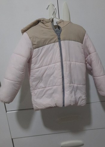 Kız Çocuk Bej Pastel Kapüşonlu Mont - Görsel 4