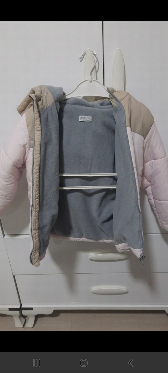 Kız Çocuk Bej Pastel Kapüşonlu Mont - Görsel 2