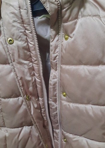 Kız Çocuk Pembe Kürklü Kapüşonlu Mont - Görsel 5