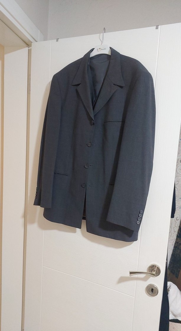 Düğmeli Gri Erkek Takım Ceketi - Görsel 2