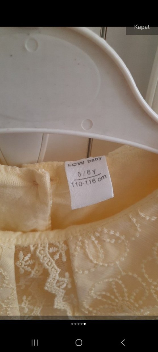 sarı Dantelli Kız Çocuk Elbisesi - Görsel 3