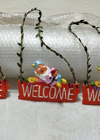  Beden çeşitli Renk Renkli 'WELCOME' Yazılı Cüce Figür