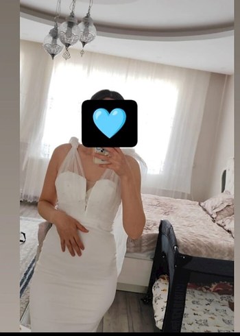 beyaz balık model nikah elbisesi