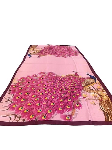 Diğer Pashmina Tavus Kulu Model Desenli Pamuk Eşarp/Şal
