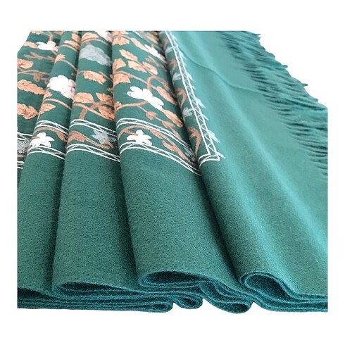 Diğer Cashmere Yeşil Lüks Yün Şal