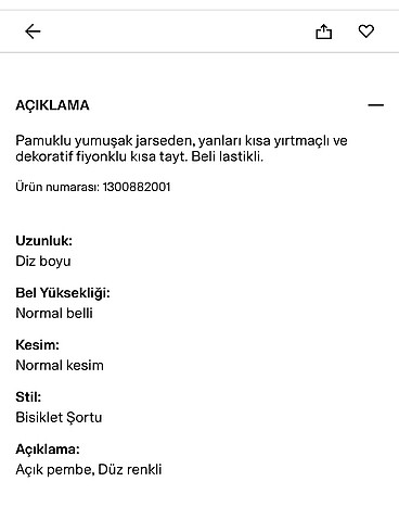 4 Yaş Beden kısa tayt