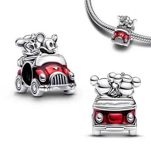 Pandora mikkey ve minnie mouse araba charm