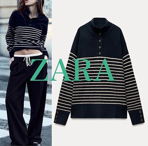 Zara çizgili kazak
