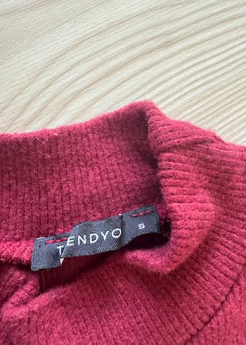 Bordo Yüksek Yaka Kadın Triko Elbise - Görsel 2