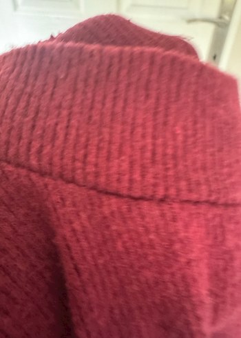 Bordo Yüksek Yaka Kadın Triko Elbise - Görsel 3