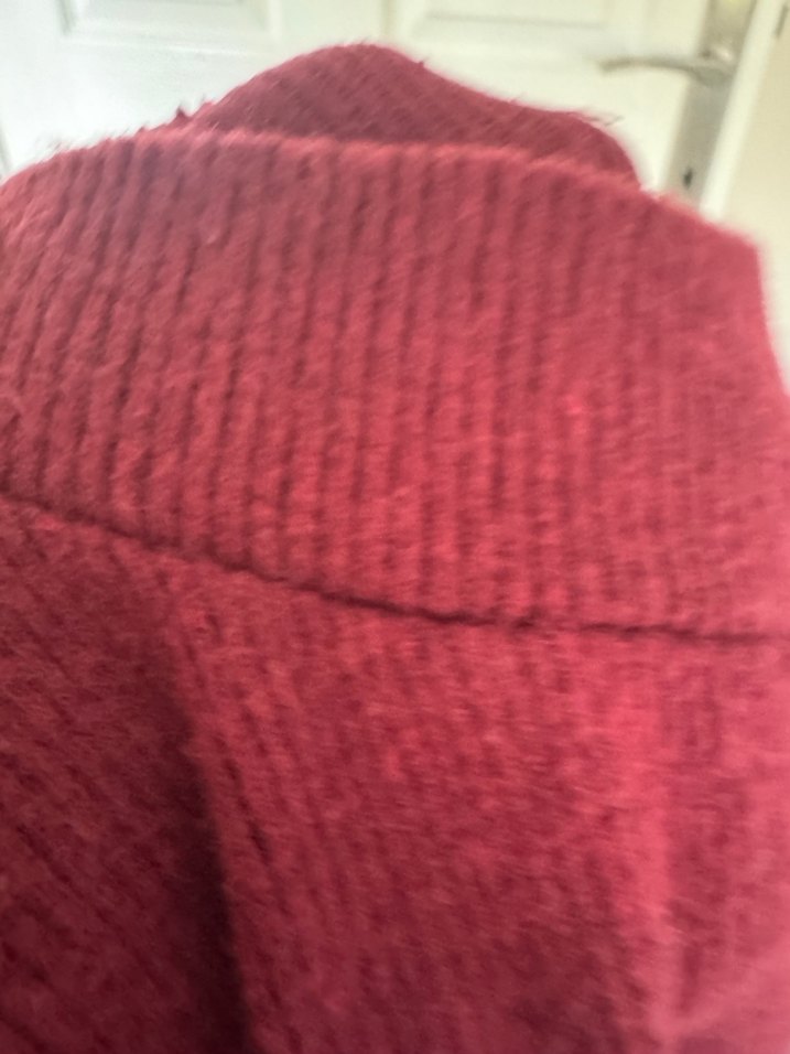 Bordo Yüksek Yaka Kadın Triko Elbise - Görsel 3