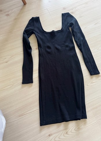 Siyah kare Yaka Elbise - Görsel 2