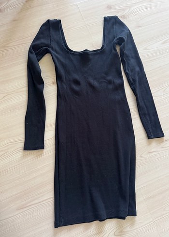 Siyah kare Yaka Elbise - Görsel 3