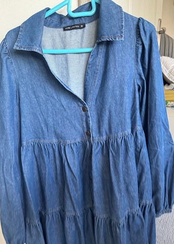 Düğmeli Uzun Kollu Hamile Kot Tunik - Görsel 6