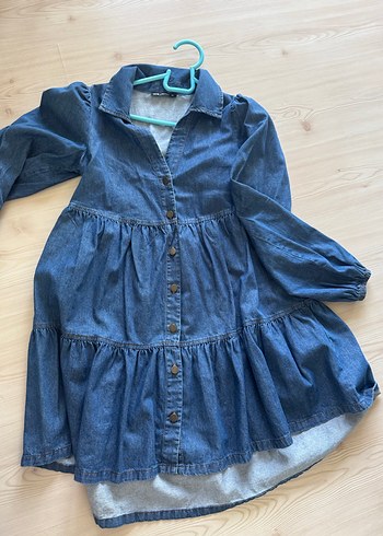 Düğmeli Uzun Kollu Hamile Kot Tunik - Görsel 4