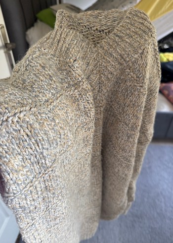 Gri Kadın Örgü Triko Kazak elbise - Görsel 5