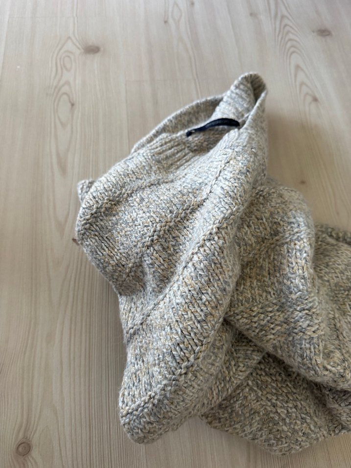 Gri Kadın Örgü Triko Kazak elbise - Görsel 4