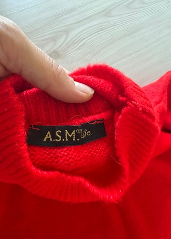 Kırmızı Kadın Boğazlı Triko elbise - Görsel 3