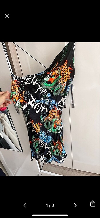 Bershka saten mini elbise