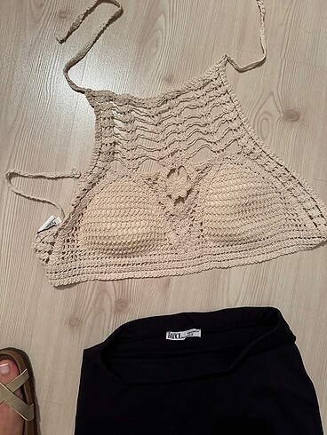 Topshop Topshop crop örgü bluz