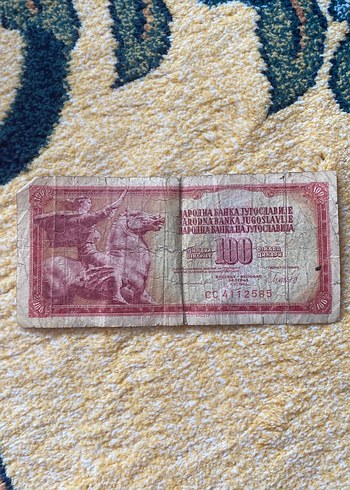 Eski Yugoslavya 100 Dinarı Banknotu - Görsel 2