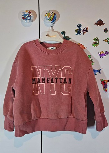 Çocuk Kahverengi Nakışlı Sweatshirt