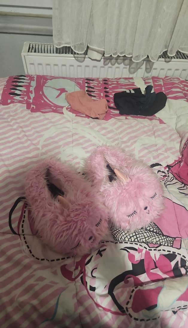 Kızlar için Pembe Peluş Ev Terliği - Görsel 2