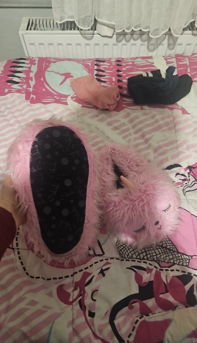 Kızlar için Pembe Peluş Ev Terliği - Görsel 4