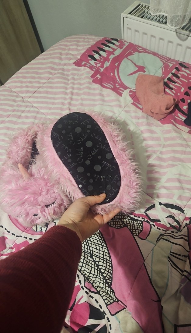 Kızlar için Pembe Peluş Ev Terliği - Görsel 5