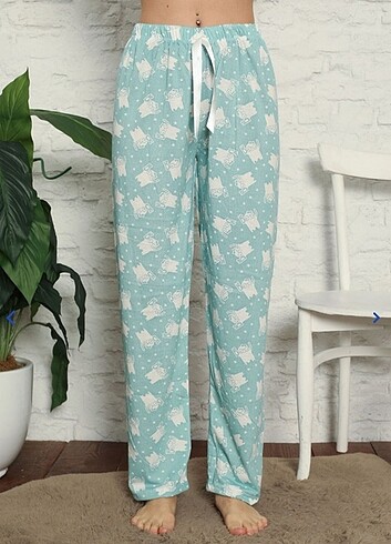 Beli lastikli kadın pijama alt 