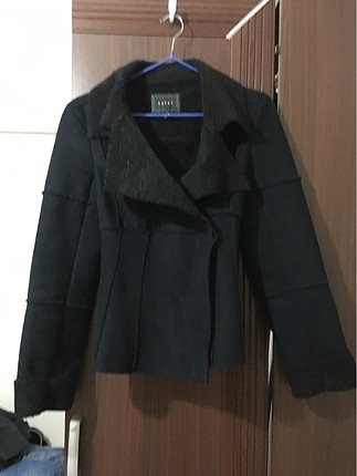 Siyah nubuk içi kürlü ceket