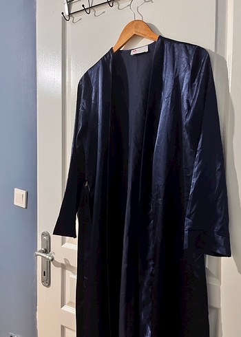 Kadın Lacivert Uzun Kollu Uzun Boy Pardösü - Görsel 4