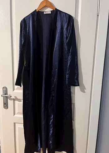 Kadın Lacivert Uzun Kollu Uzun Boy Pardösü - Görsel 2