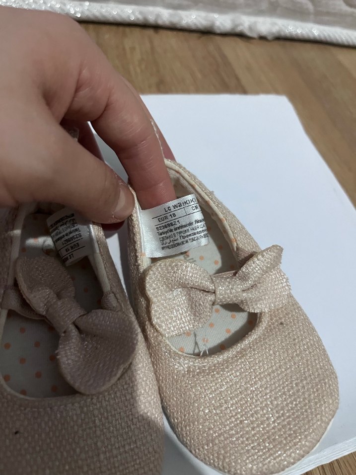 Kız Çocuk Bej Fiyonklu Babet - Görsel 3