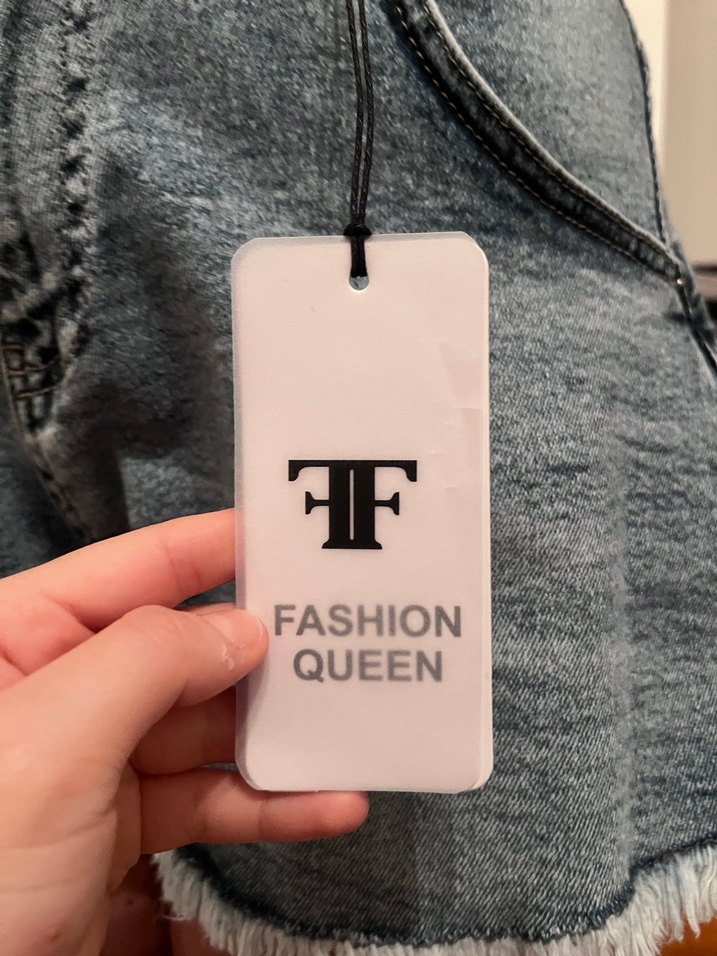 Gri Mini Kot Şort, Bel Detaylı, Rahat Kesim - Görsel 5