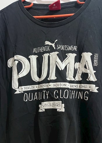 Puma Siyah Baskılı Keten Erkek Tişört - Görsel 4