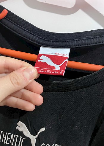 Puma Siyah Baskılı Keten Erkek Tişört - Görsel 3