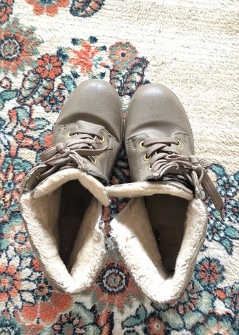 Bej Deri Kadın Dolgu Topuklu Bot - Görsel 2