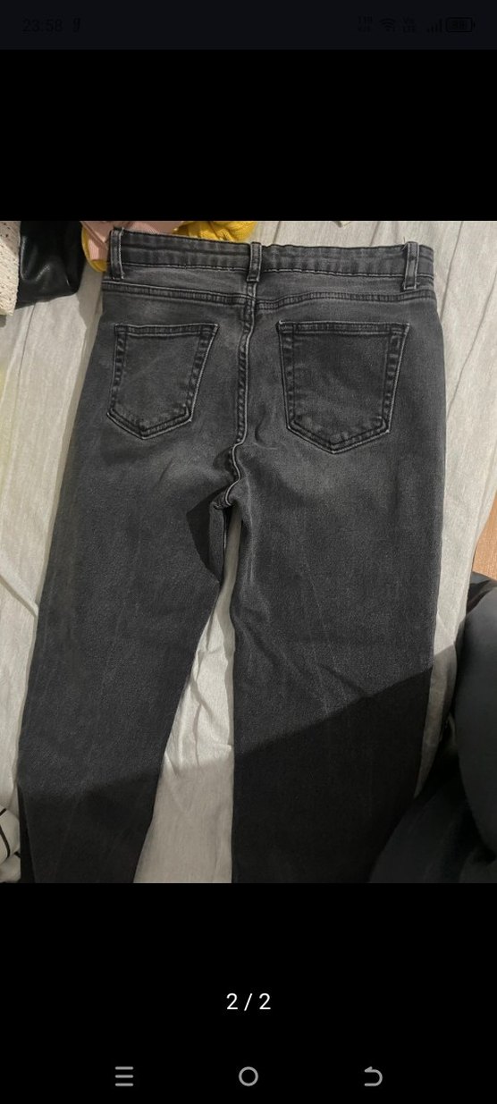 Gri Normal Boy Kadın Denim Jean - Görsel 2