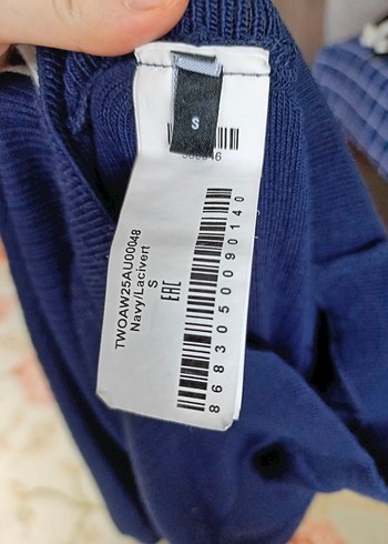 Düğmeli Lacivert Uzun Kollu Kadın Elbise - Görsel 5