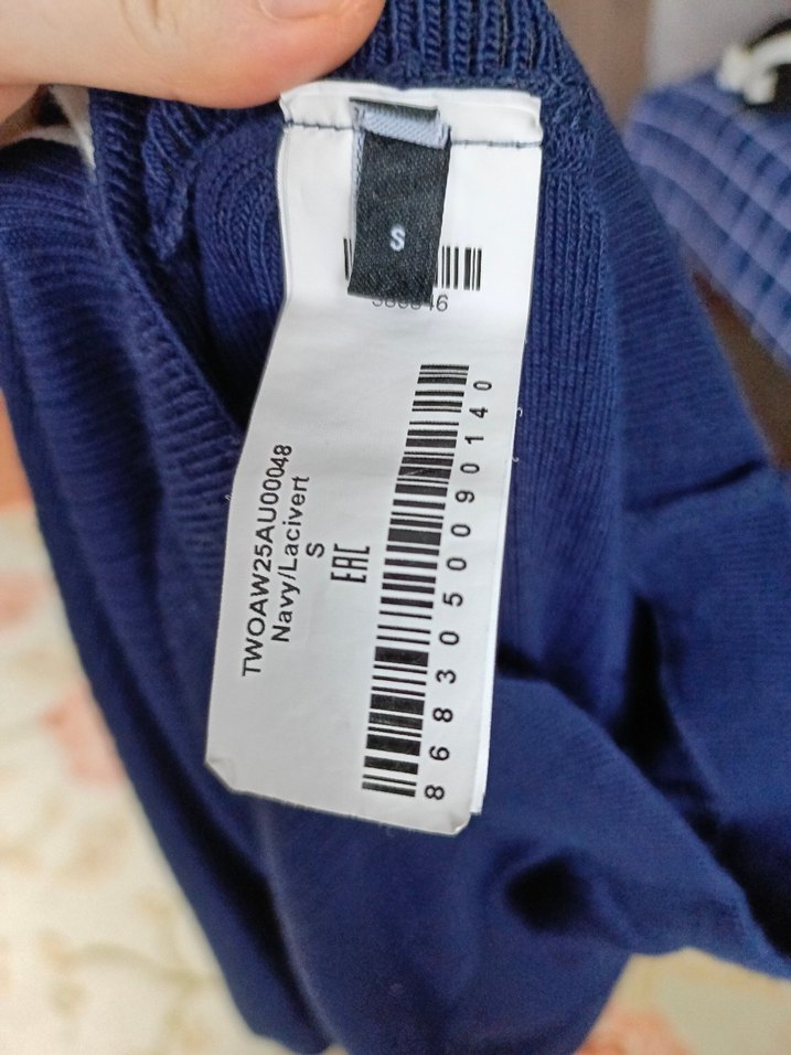 Düğmeli Lacivert Uzun Kollu Kadın Elbise - Görsel 5