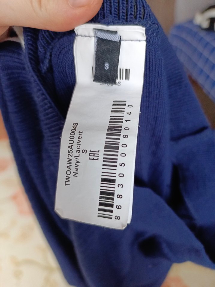 Düğmeli Lacivert Uzun Kollu Kadın Elbise - Görsel 4