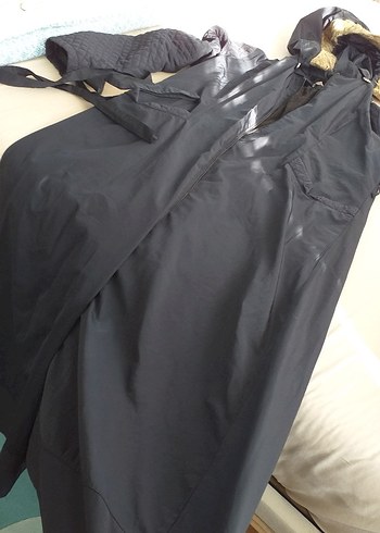 Kadın Lacivert Uzun Kemerli yagmurluk - Görsel 3