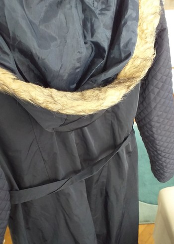 Kadın Lacivert Uzun Kemerli yagmurluk - Görsel 9