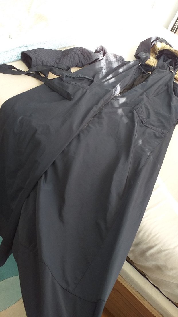 Kadın Lacivert Uzun Kemerli yagmurluk - Görsel 3