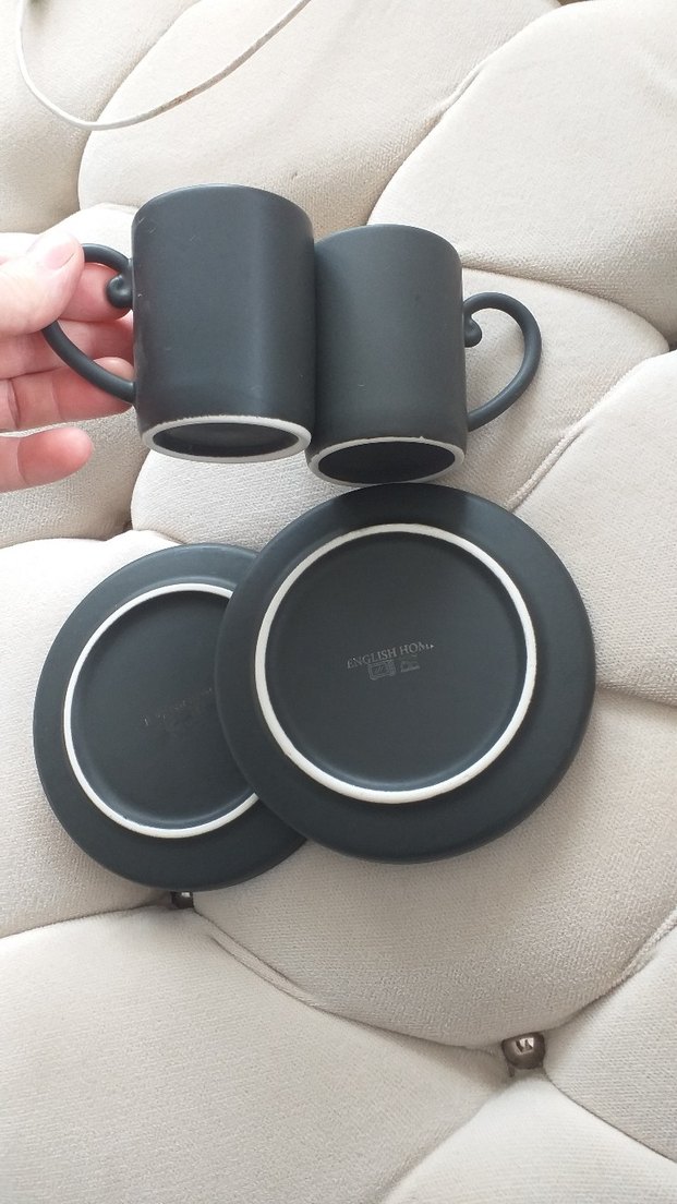 Mat Siyah Seramik Fincan ve Tabak Seti - Görsel 3