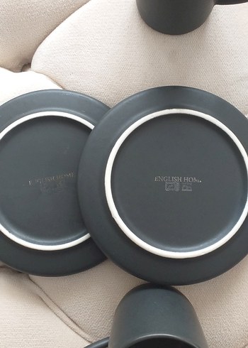 Mat Siyah Seramik Fincan ve Tabağı Seti - Görsel 5