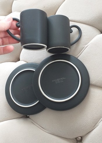 Siyah Mat İki Parça Kahve Fincanı ve Tabağı - Görsel 4