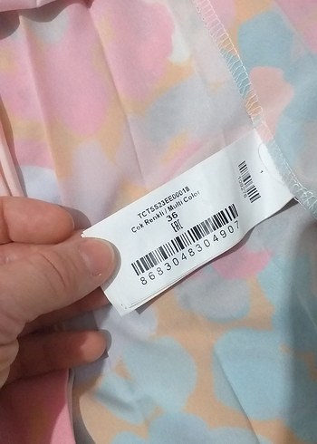 Piliseli Pastel Renkli Uzun Etek - Görsel 5